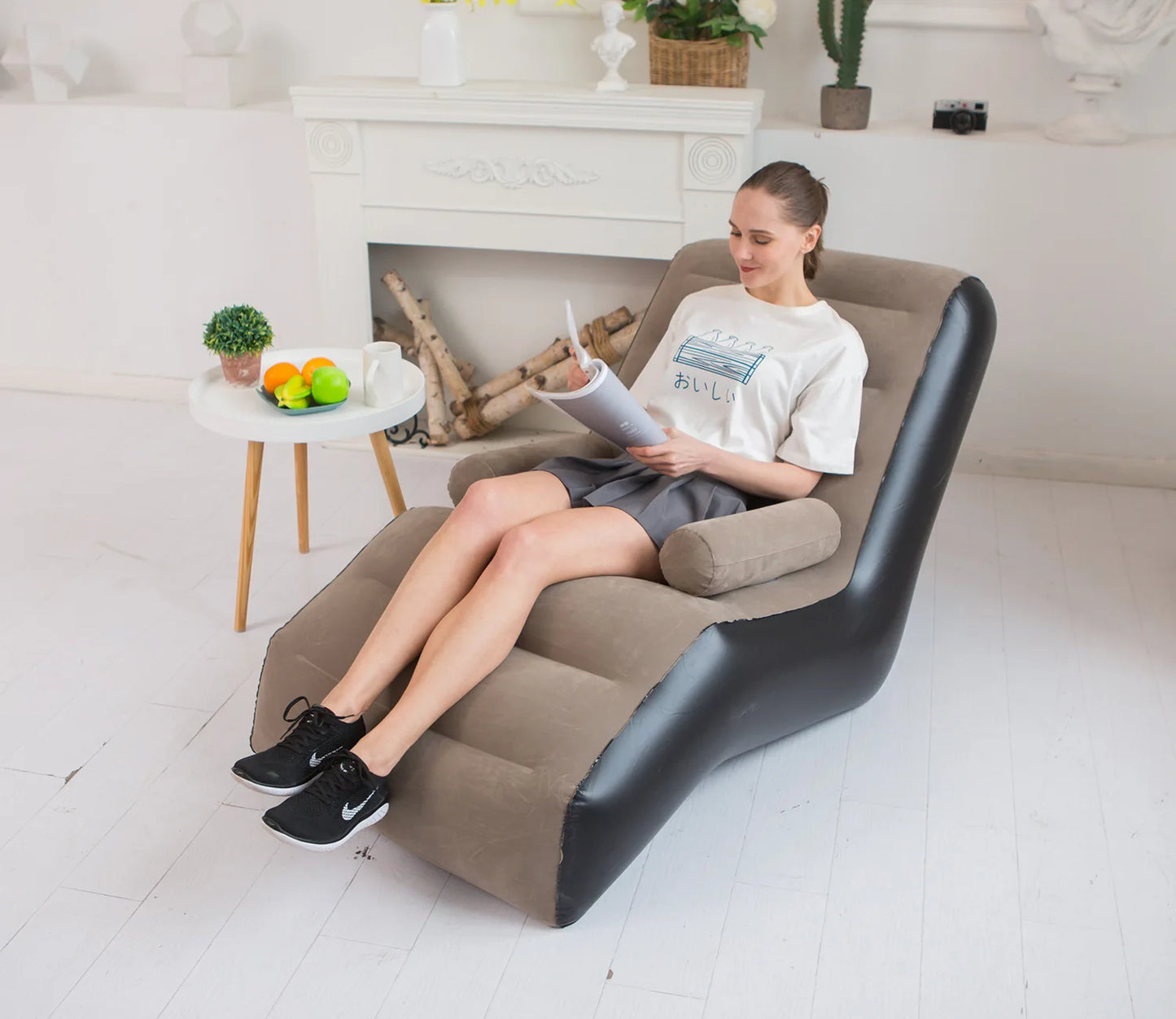Inflatable Lazy Sofa | S Shaped Ergonomic Recliner | Flocking PVC | For Kids