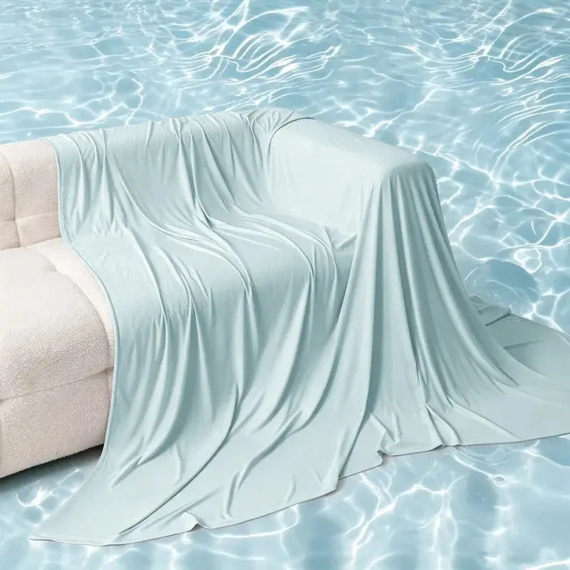 Cotton Bamboo Blanket | Ice Silk Cooling | Lightweight Breathable | Solid Summer Quilt