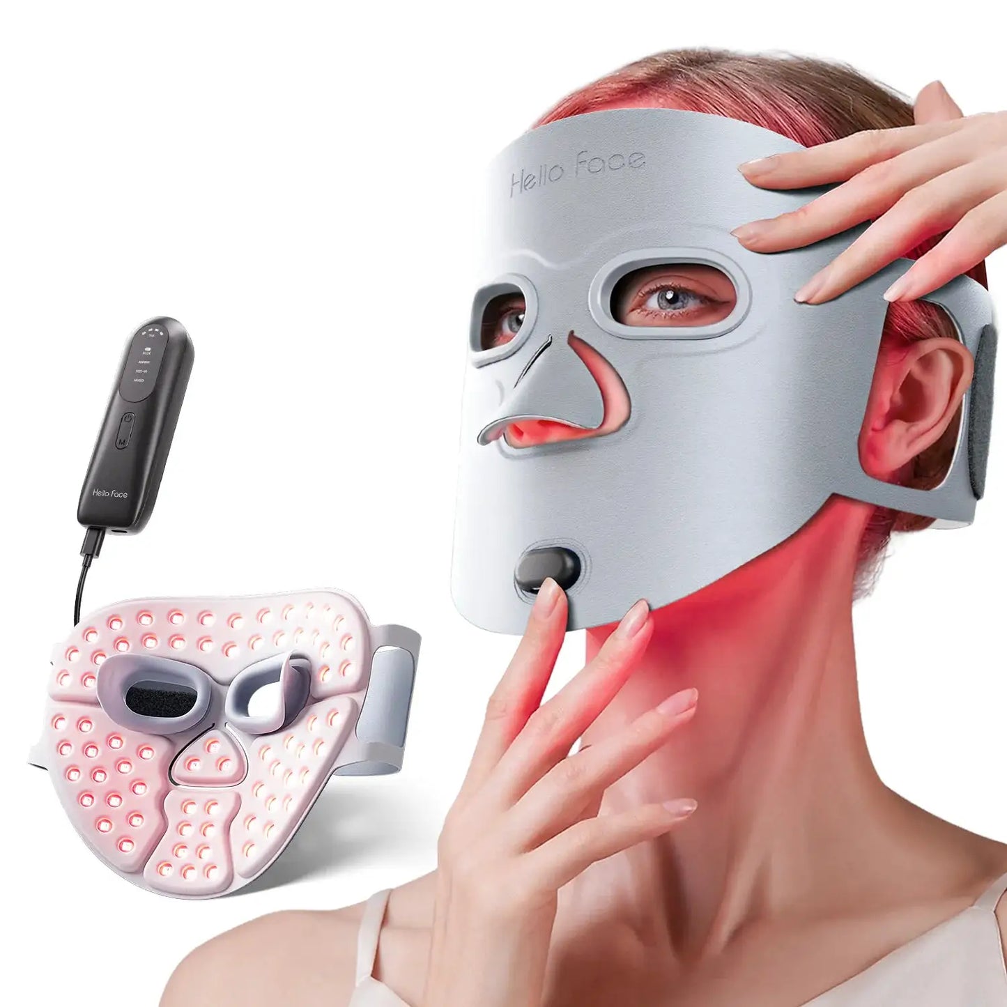 Red Light Therapy for Face Wireless Face Mask Light Therapy 850nm Infrared & Red Light Masks 3000mAh Rechargeable ,3D Facial Fit from PriceLows™