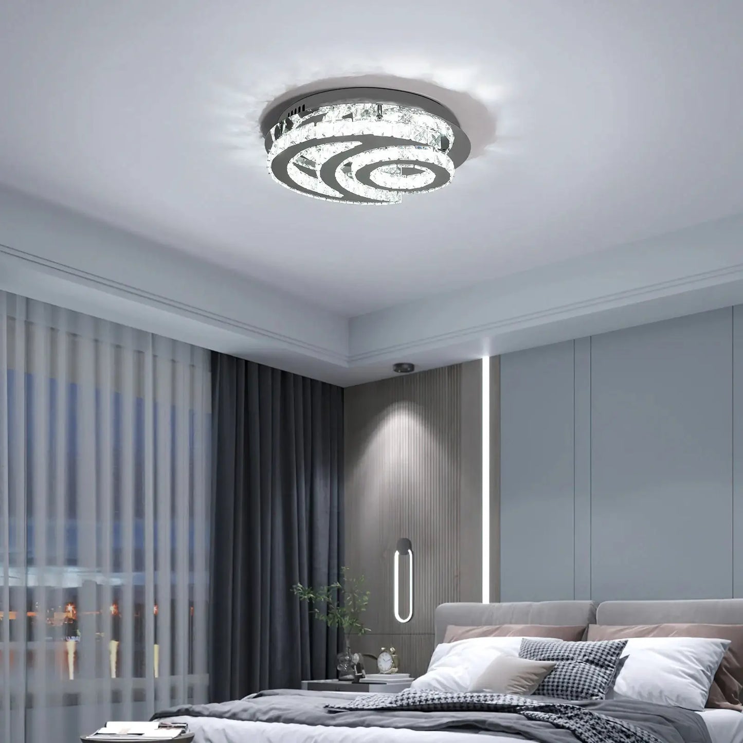 (Clearance Sale!) Moon Ceiling Light Flush Mount Ceiling Light Living Room Bedroom Lamp Elegant Indoor Ambiance from PriceLows™