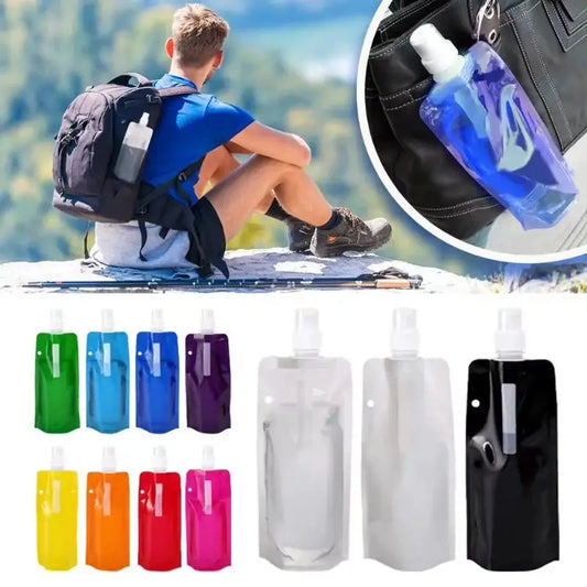 500ml Hiking Collapsible Water Bottles with Mountaineering Buckle Foldable Backpacking Water Bottle for Camping Hiking Cycling from PriceLows™