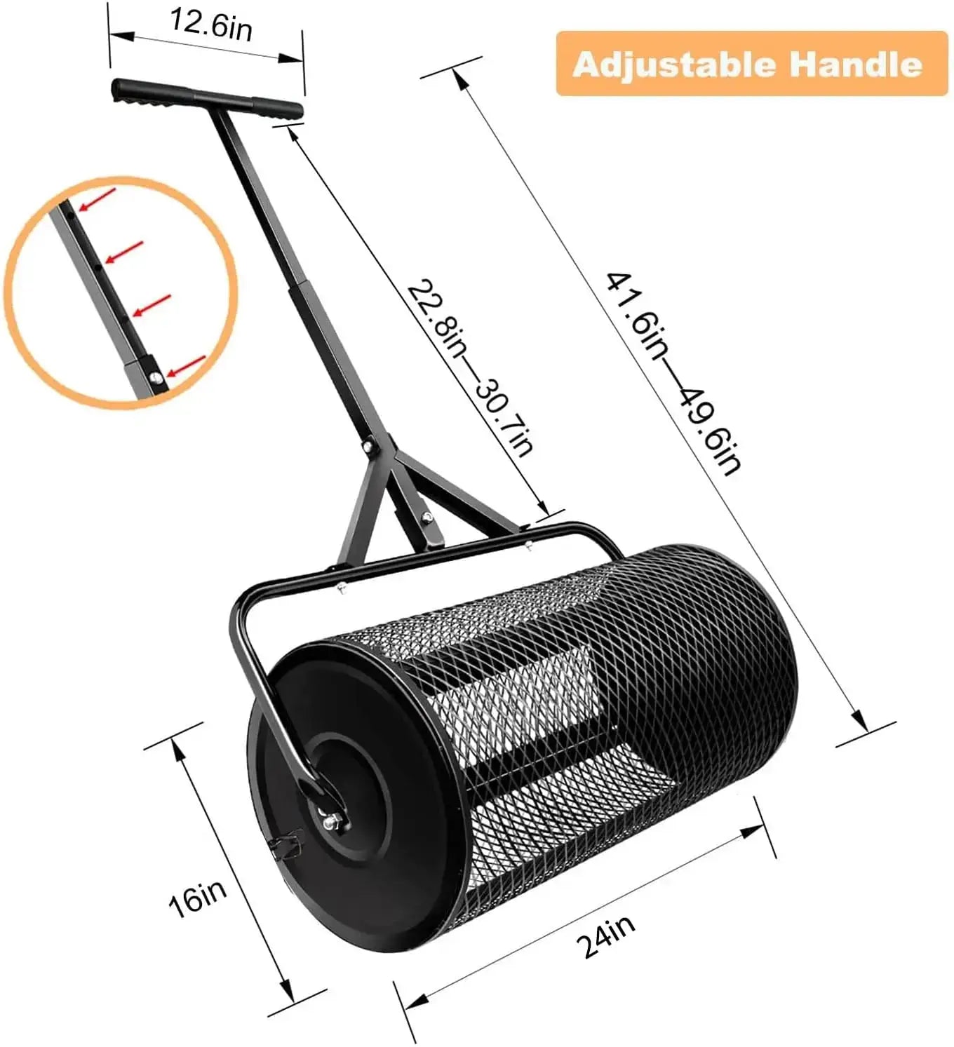 Wedyvko Fertilizer spreader Compost Spreader, Peat Moss Spreader, Metal Mesh Manure Spreader for Lawns, Garden Planting Seeding from PriceLows™