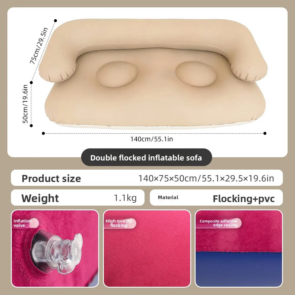 Inflatable Sofa Couch | 2 Person | Foldable With Armrests | Outdoor Camping