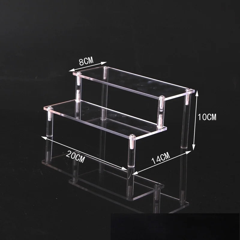 1-5 Tier Acrylic Display Stand Clear Display Riser Rack for Cupcake Perfume Doll Décor Organizer Amiibo Funko POP Figures DC05 from PriceLows™