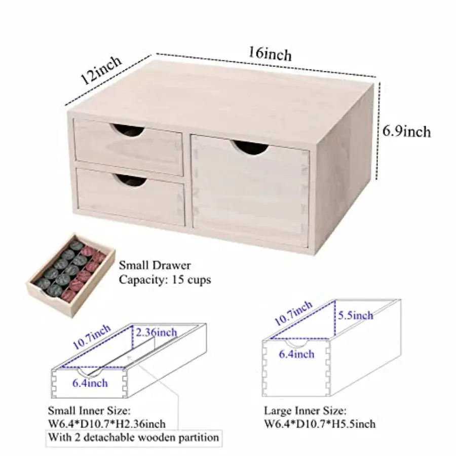 Kitchen Storage Organizer with 3 Drawers for Coffee Brew K Cup/Coffee Pod Holder - Office Organization Drawer for Desk, Multi-P from PriceLows™