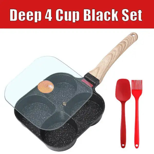 Egg Frying Pan With Lid | 3/4 Cup Capacity | Nonstick Aluminum