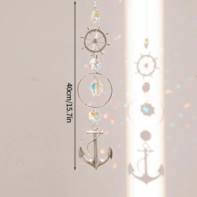 Crystal Suncatcher Moon Star Rainbow Sun Catcher Wind Chime Pendant Sun Catcher Pendants Outdoor Garden Yard Hanging Decor from PriceLows™