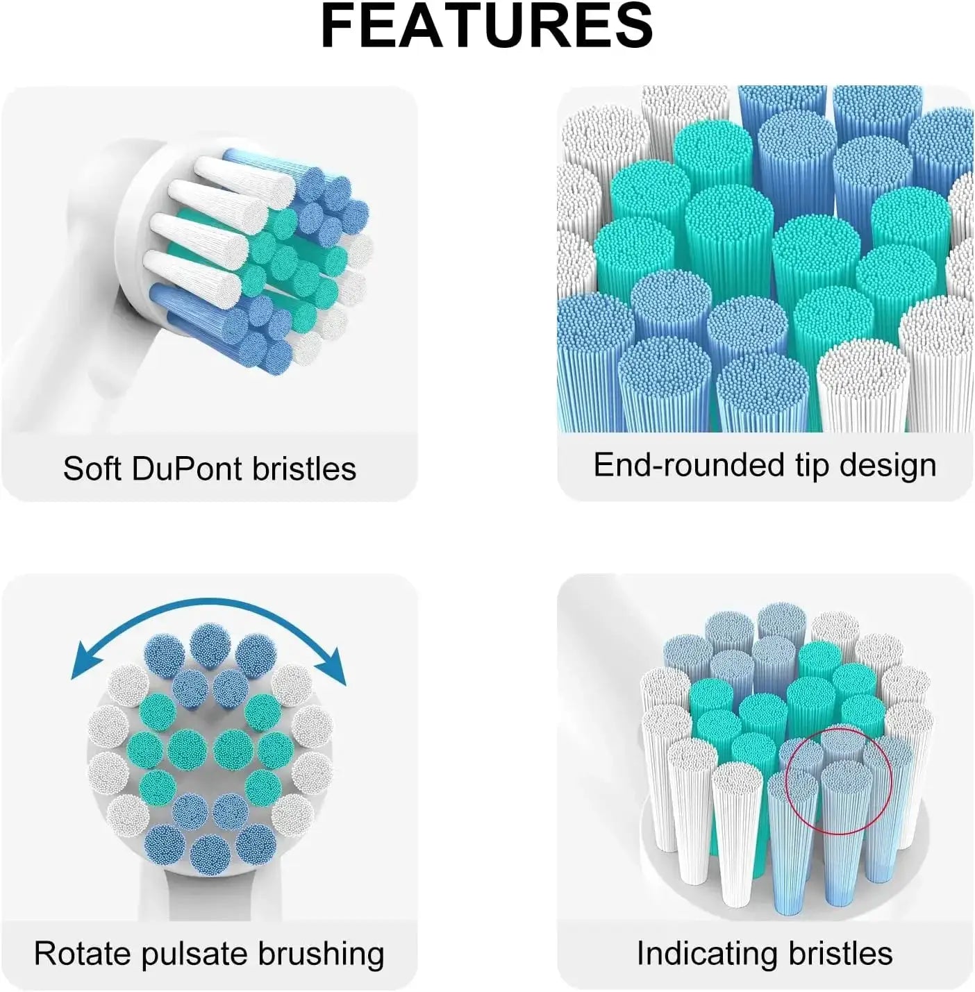 Replacement Toothbrush Heads For Oral-B Braun Electric Precision Clean Brush Heads Refill for 7000/Pro 1000/9600/ 5000/3000/8000 from PriceLows™