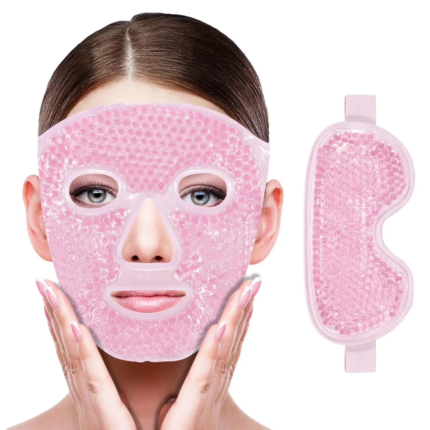 Gel Cooling Ice Face Eye Mask Facial Mask Hot Cold Compress Pack Gel Beads Cold Face Eye Mask Ice Pack,Compress Sleeping FaceSPA from PriceLows™