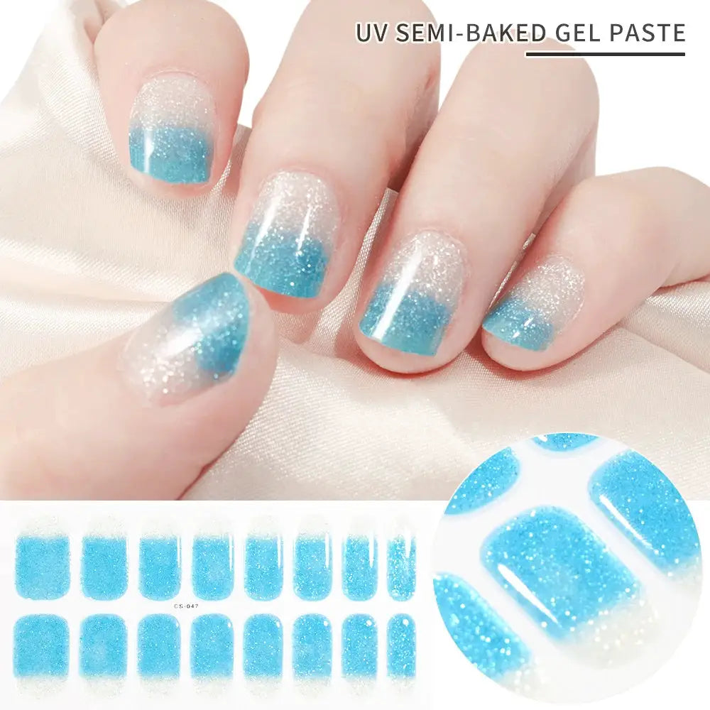 Semi Cured Wraps Fast Gel Nail Sticker Soild Nail Gel Wraps Adhesive Full Cover Gel Nail Decal UV Lamp Cured Manicure Decoration from PriceLows™