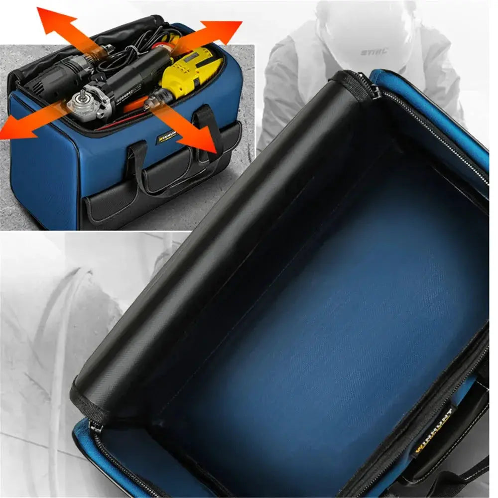 Square 1680D Oxford Cloth Tool Bag with 30% More Capacity Waterproof Multi Pockets Tool Organizer Tool Pouch Electrician Tools from PriceLows™