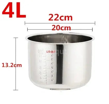 Rice Cooker Inner Pot | 304 Stainless Steel | Nonstick | Universal Fit