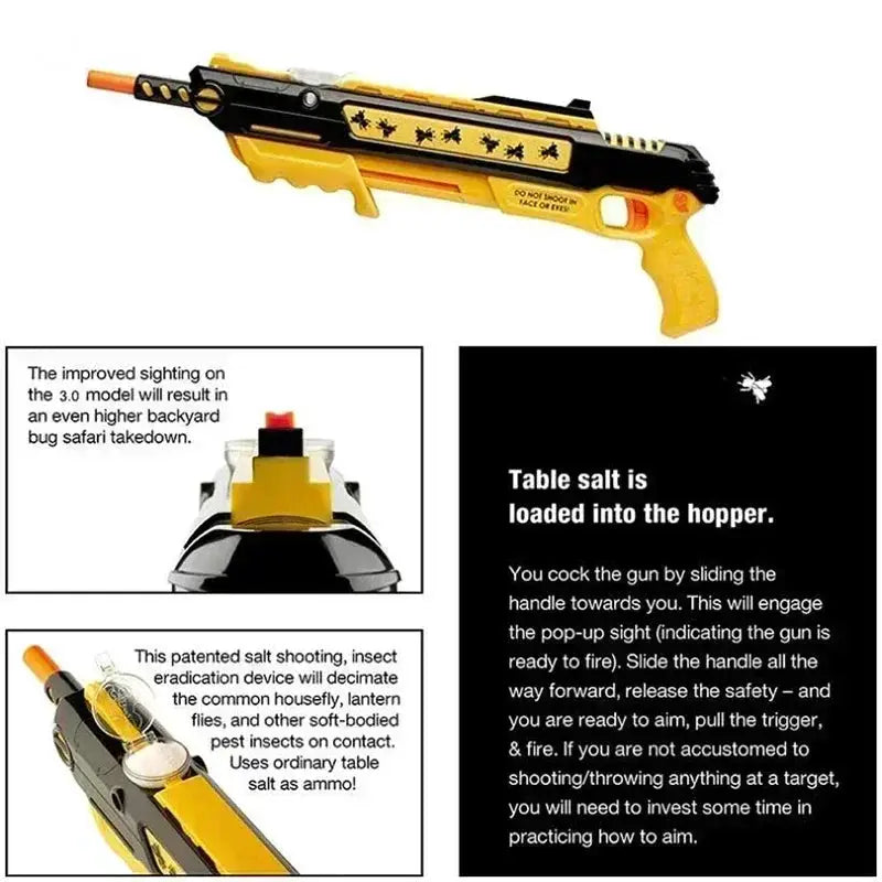 Manual Salt Powered Fly Shooting Gun With Laser Sight, 3.0 Version Insect Blaster Toy For Outdoor Pest Control Fun from PriceLows™