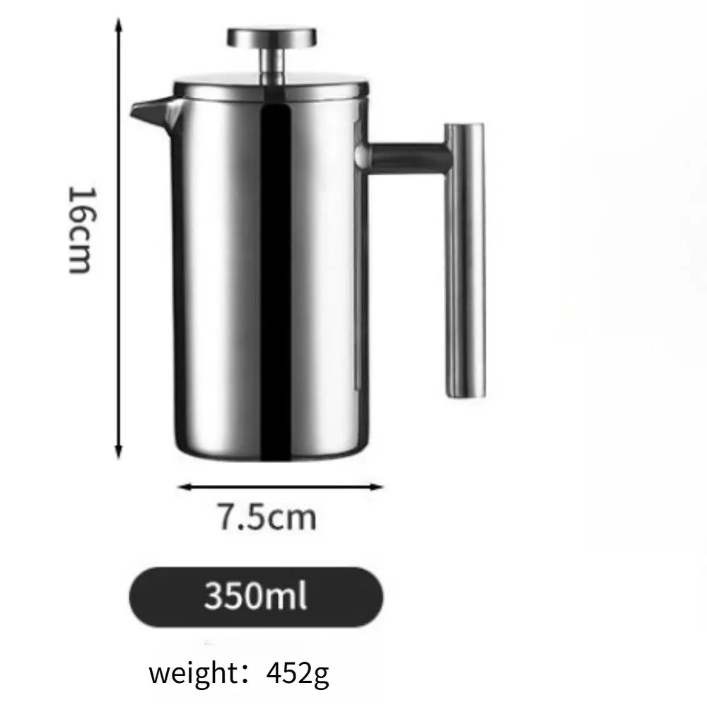 French Press Coffee Maker Stainless Steel Coffee Pot Double Wall Insulated French Press Pot Easy Clean Durable Coffee Tea Brewer from PriceLows™