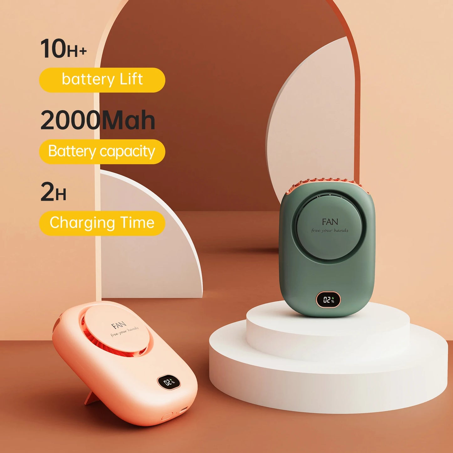 Portable Hanging Neck Fan | Bladeless USB Rechargeable | 3 Gear | Kids Travel