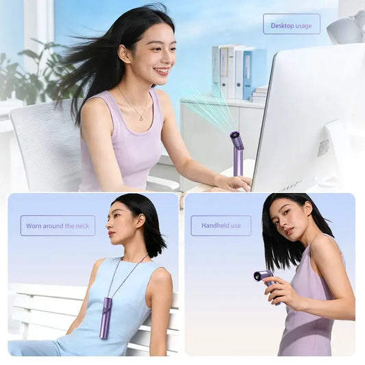 Foldable Portable Fan | Brushless Motor | Large Battery | White, Grey, Purple from PriceLows™
