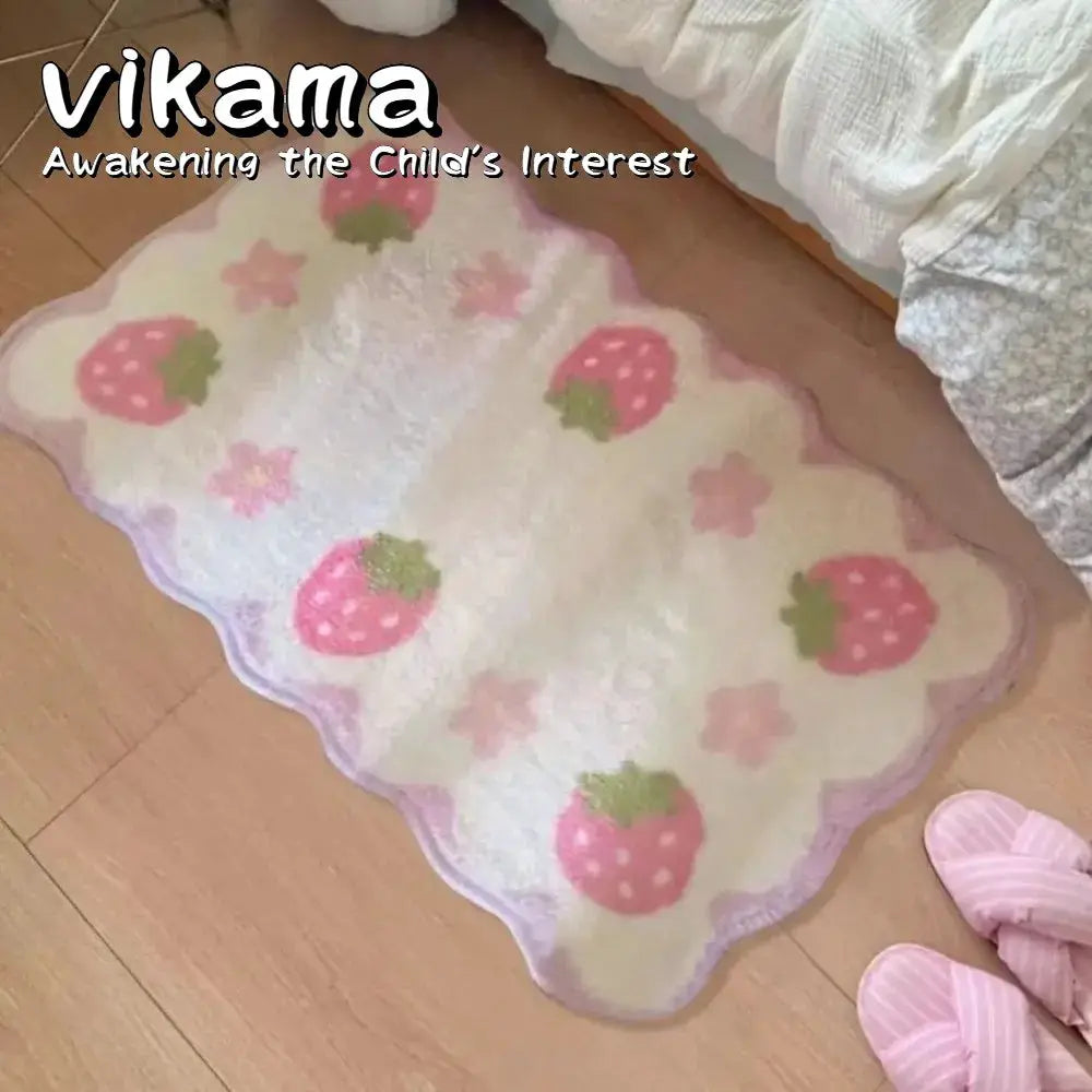 VIKAMA Strawberry Rug, Ultra-Soft Non-Slip Mat for Bedroom Children's Wardrobes, Absorbent and Machine-Washable Home Decor Rug from PriceLows™