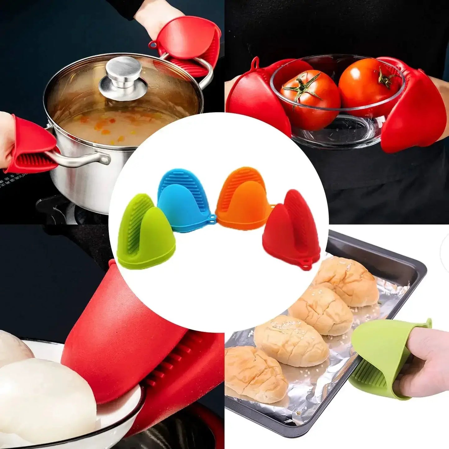 Silicone Pinch Grips | Slip-Resistant | Oven Safe | 2 Pack