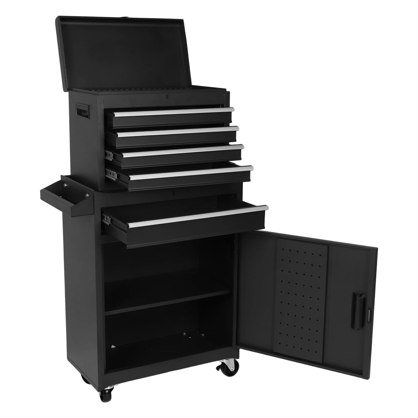 Large Detachable Toolbox with Double Door & Wheels Mechanic Tool Storage Box Large Capacity Tool Organizer Chest for Home Office from PriceLows™