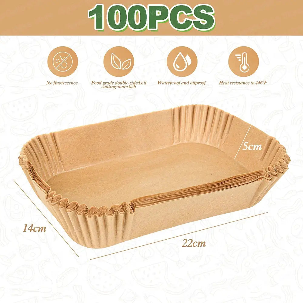Air Fryer Parchment Liners | 22x14 cm | Ninja DZ201 DZ401 FG551 | Disposable