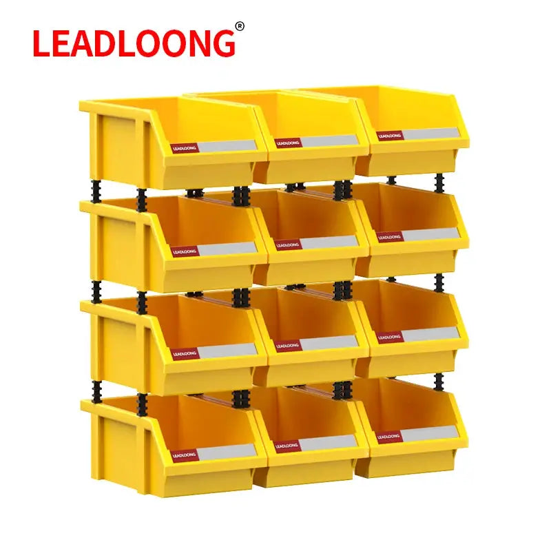 LEADLOONG X1 12pcs 180*120*80mm/7.09*4.72*3.15inch Plastic Stackable Storage Bins Small Tool Component Box for Garage from PriceLows™