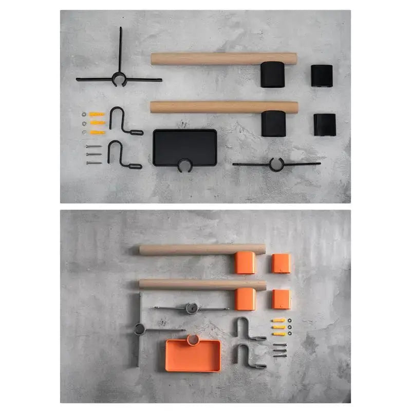 Bicycle Wall Rack 1 Set Beech Wood Mount Gear Storage Helmet Organizer for Entryway and Corridor Use from PriceLows™