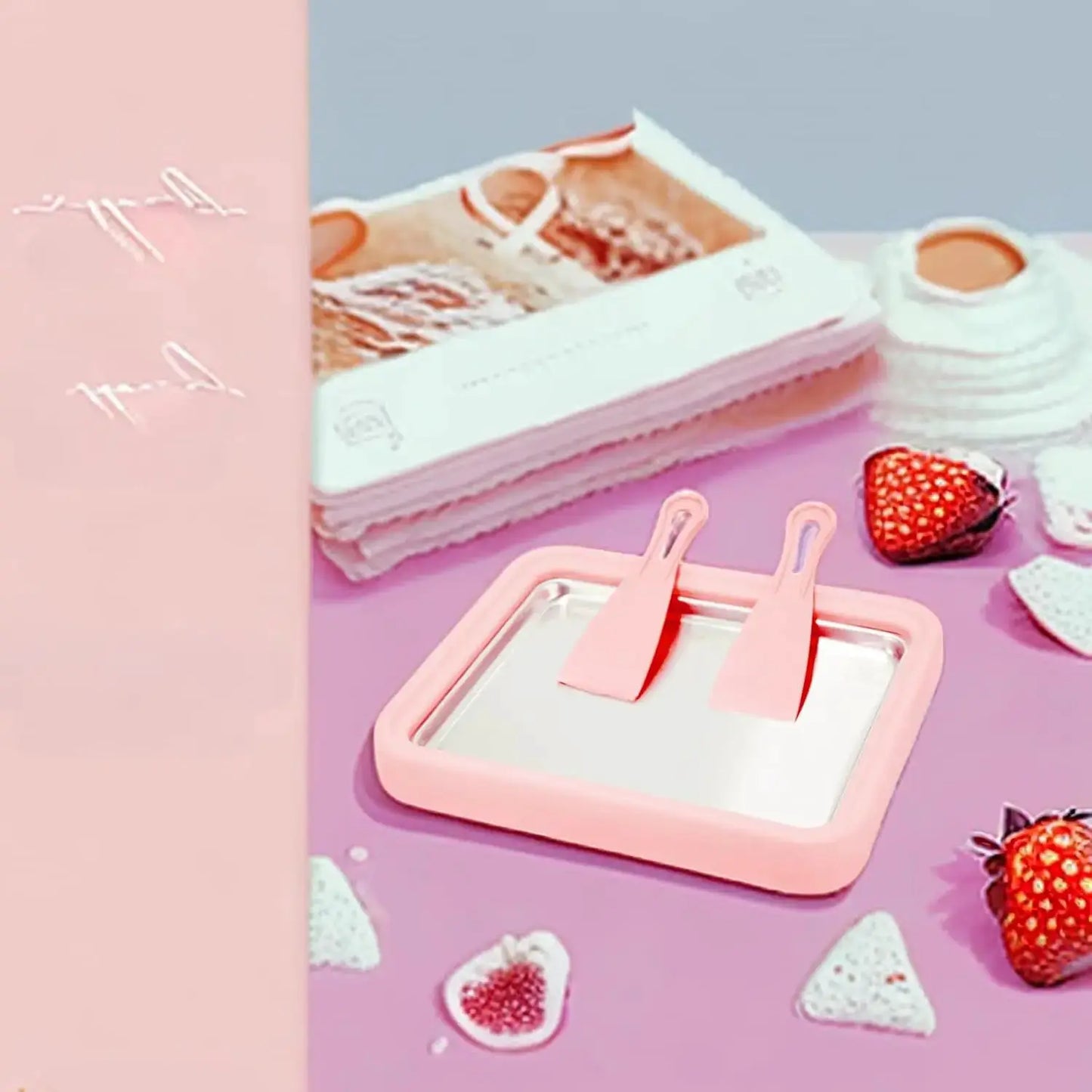 Instant Ice Cream Maker, Compact Frozen Dessert Machine with Food-Grade Anti-Griddle Plate for DIY Yogurt & Sorbet from PriceLows™