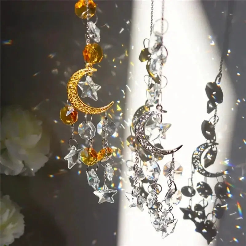 Crystal Rainbow Catcher Glass Light Wind Chimes Outdoor Art Hanging Pendant Home Decor Garden Prism Window Decoration Crafts from PriceLows™