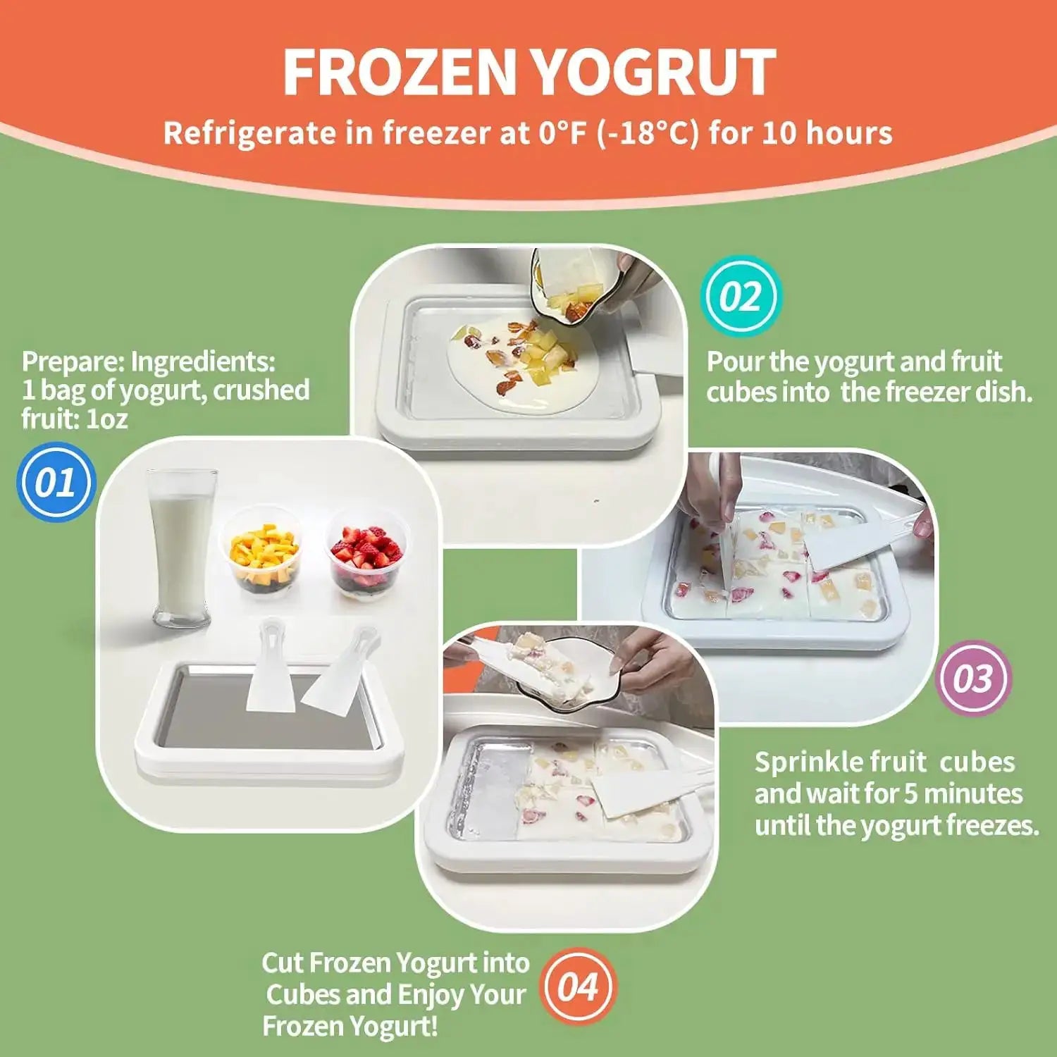 Instant Ice Cream Maker, Compact Frozen Dessert Machine with Food-Grade Anti-Griddle Plate for DIY Yogurt & Sorbet from PriceLows™