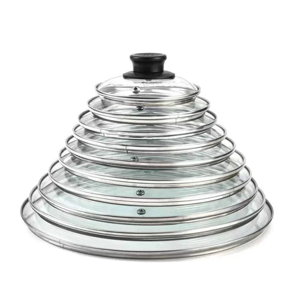 Tempered Glass Pot Lid | Stainless Steel Rim | Anti-Scalding | 12,14,16,18,20 cm