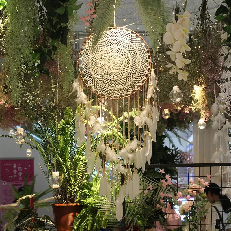 big dream catcher hanging/light decoration nordic decoration home girls room/nursery/kids decor dreamcatcher children room new 5 from PriceLows™