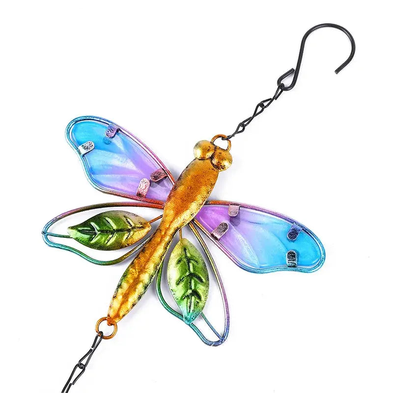 Wind Chime Hummingbirds Dragonflies Metal Glass Painted Crafts Hanging Pendants Bell Aluminum Pipe Home Courtyard Hanging Decors from PriceLows™