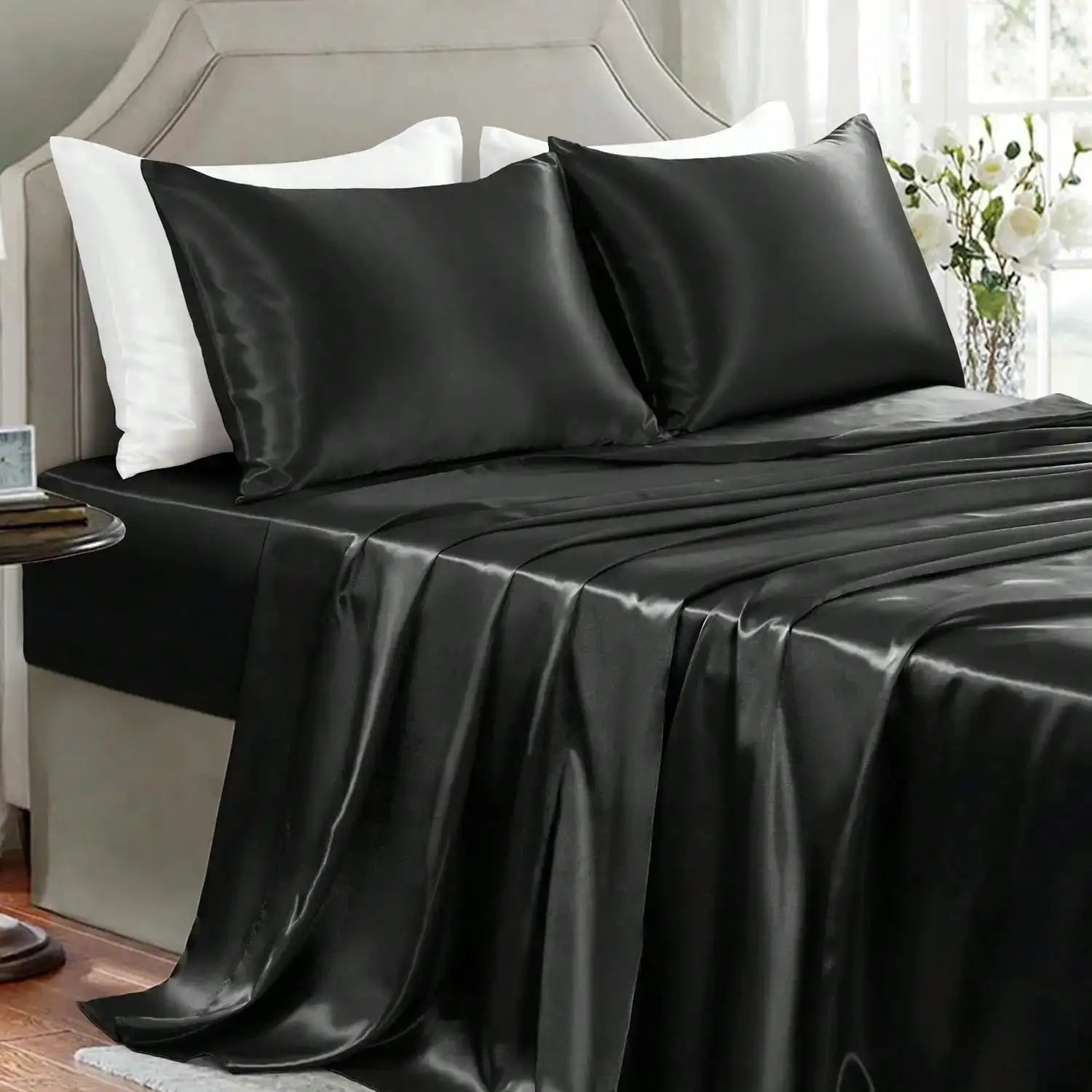 3/4Pcs Sheet Se Silky & Luxury Bed Set, Soft Deep Pocket Sheets Cooling Bed Set, 1 Fitted Sheet,1 Flat Sheet,1/2Pillowcase from PriceLows™