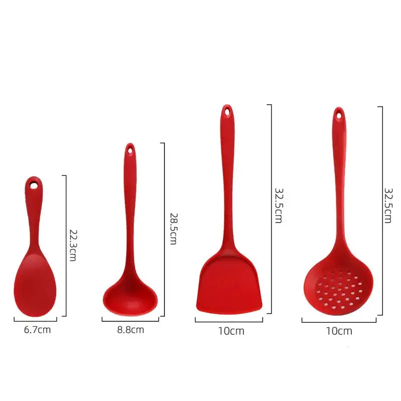 1-4Pcs Non-Stick Spatula Shovel Soup Spoon Colander Rice Scoop Silicone Cooking Utensils Set Heat Resistant Kitchen Cooking Tool from PriceLows™