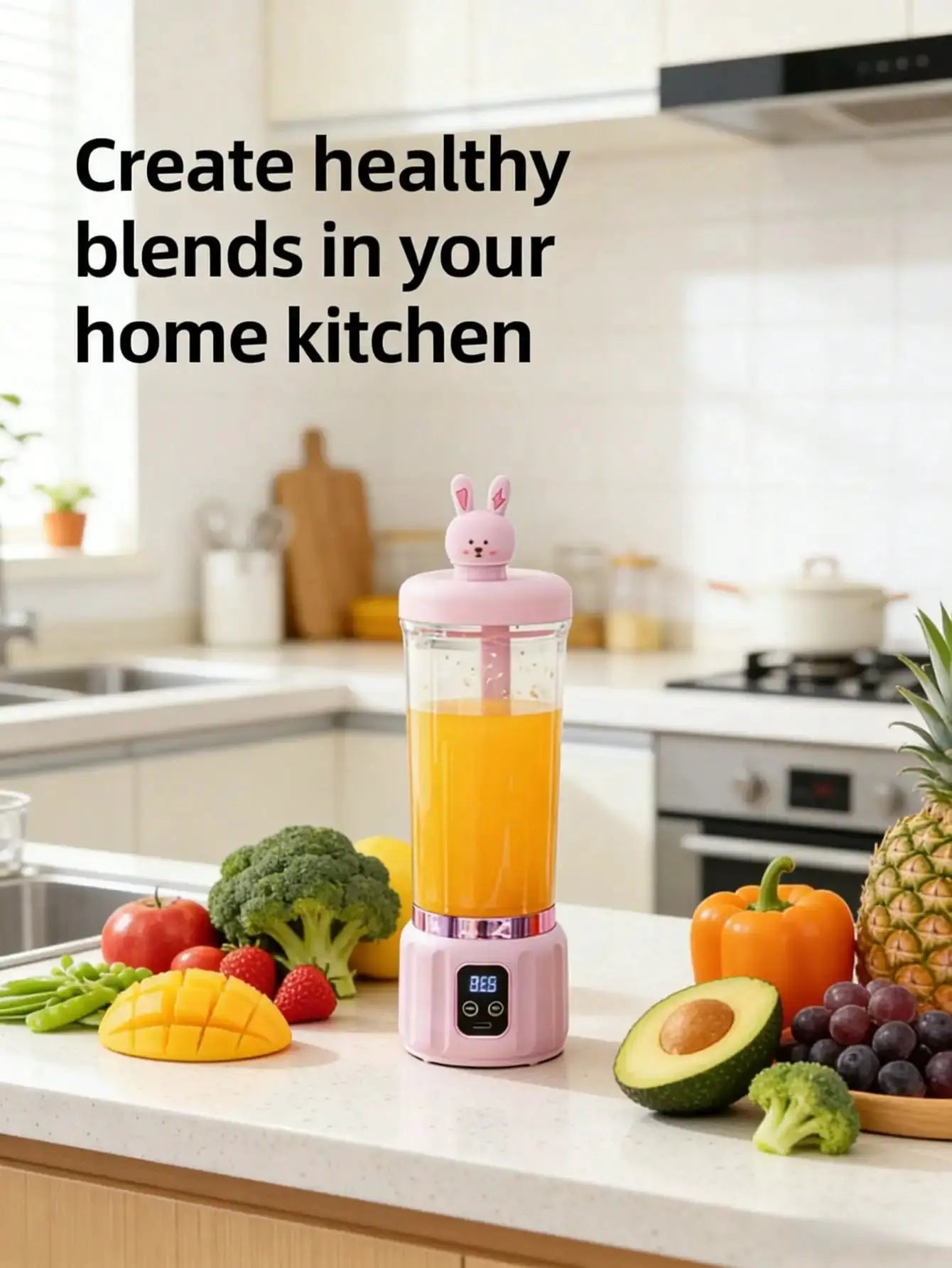 12 Blades Portable USB Charging Juicer, 500ML Mini Personal Blender, Electric Smoothie Juice Maker, Compact Rechargeable Mixer for Shakes, Fruit Vegetable Drinks, Travel Home Office Outdoor Use from PriceLows™