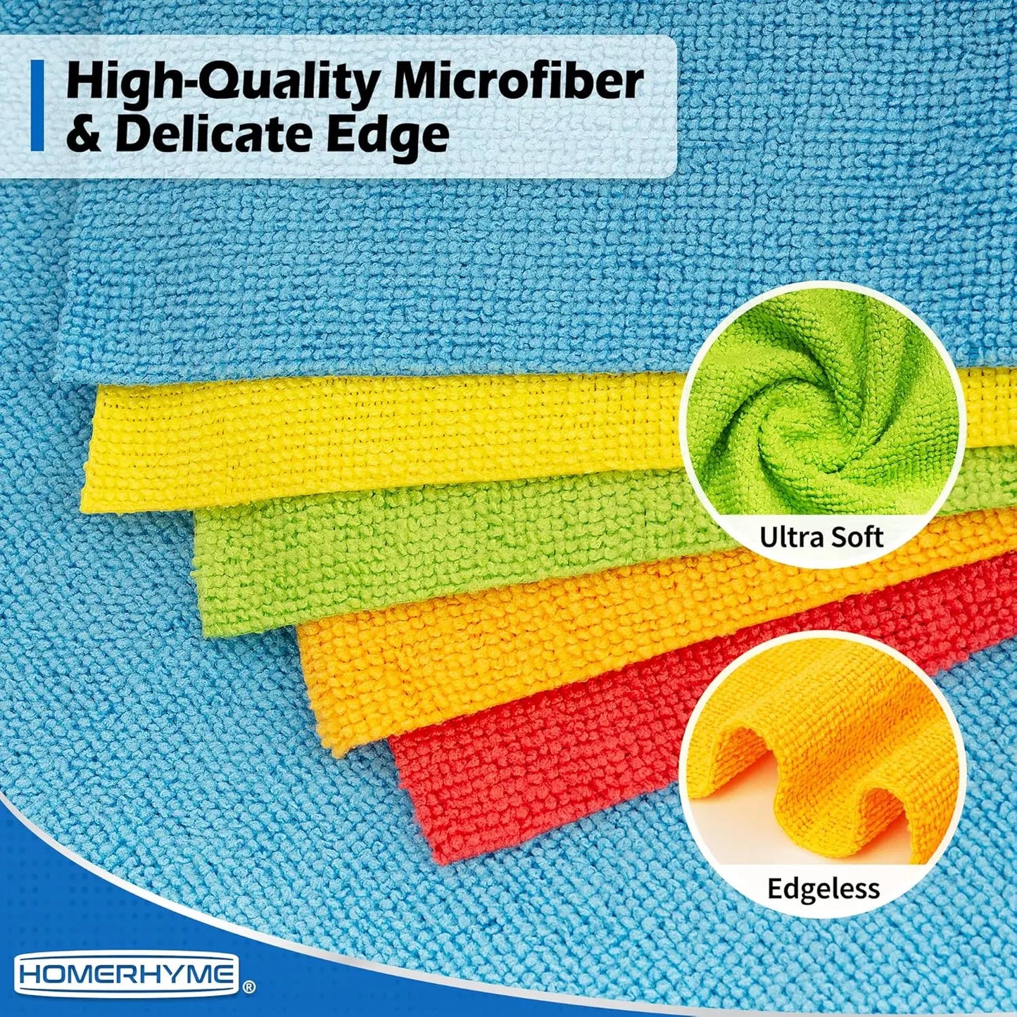 Microfiber Cleaning Cloths | 11.5x11.5 In | 100 Pack | Cars Home Kitchen Garage