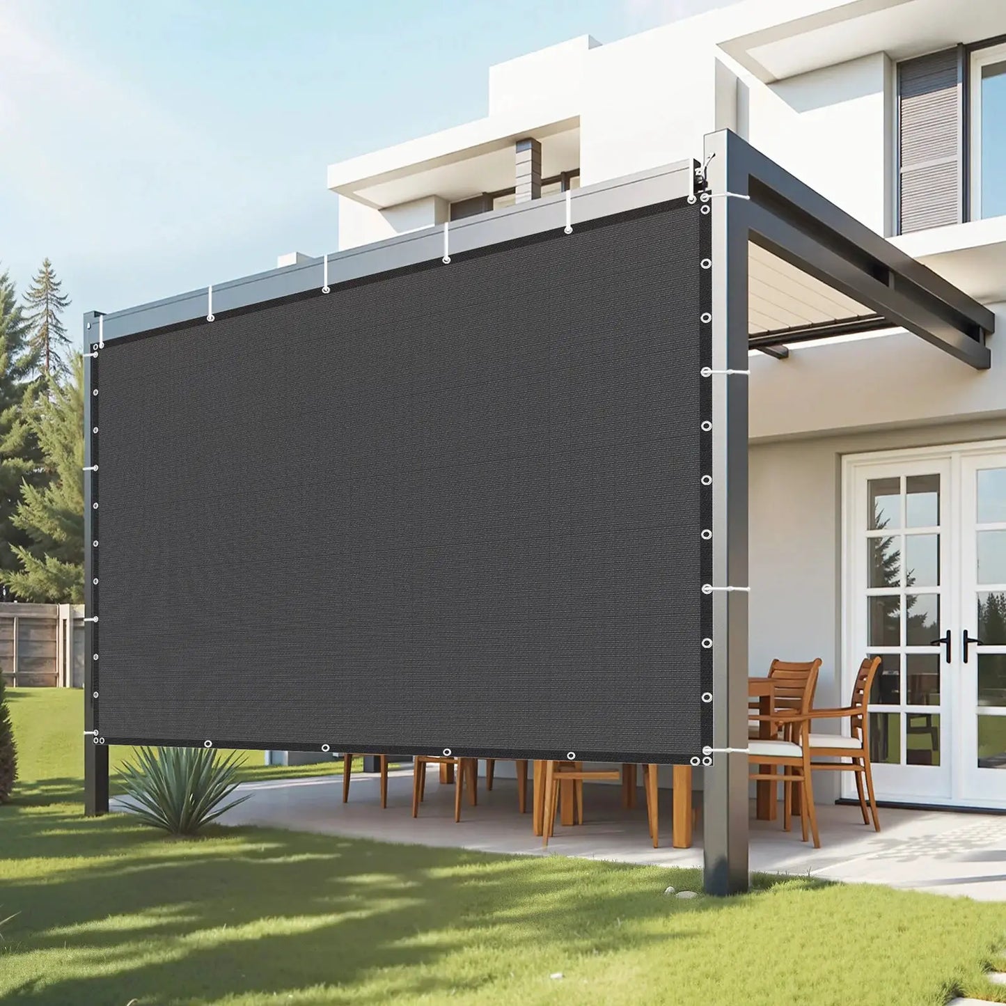 SucceBuy 90% Sun Shade Cloth 10x10/12/20ft Pergola Shade Cover 140 GSM HDPE Canopy Privacy Screen for Outdoor Garden Backyard from PriceLows™