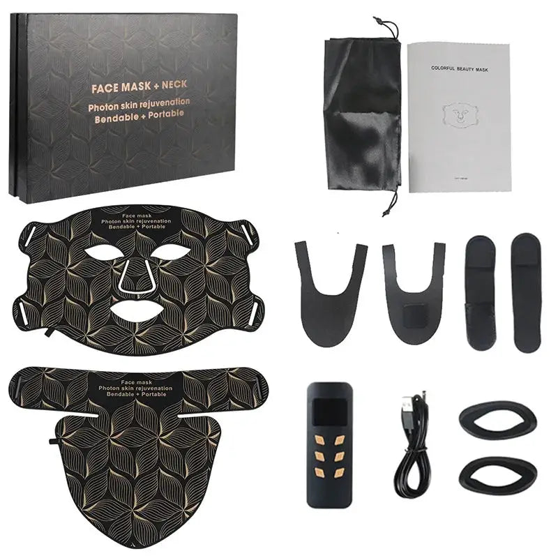 8 Colors Facial LED Mask with Neck Red Light Near Infrared Therapy Beauty Mask Anti Aging Skin Rejuvenation Lifting Tighten from PriceLows™