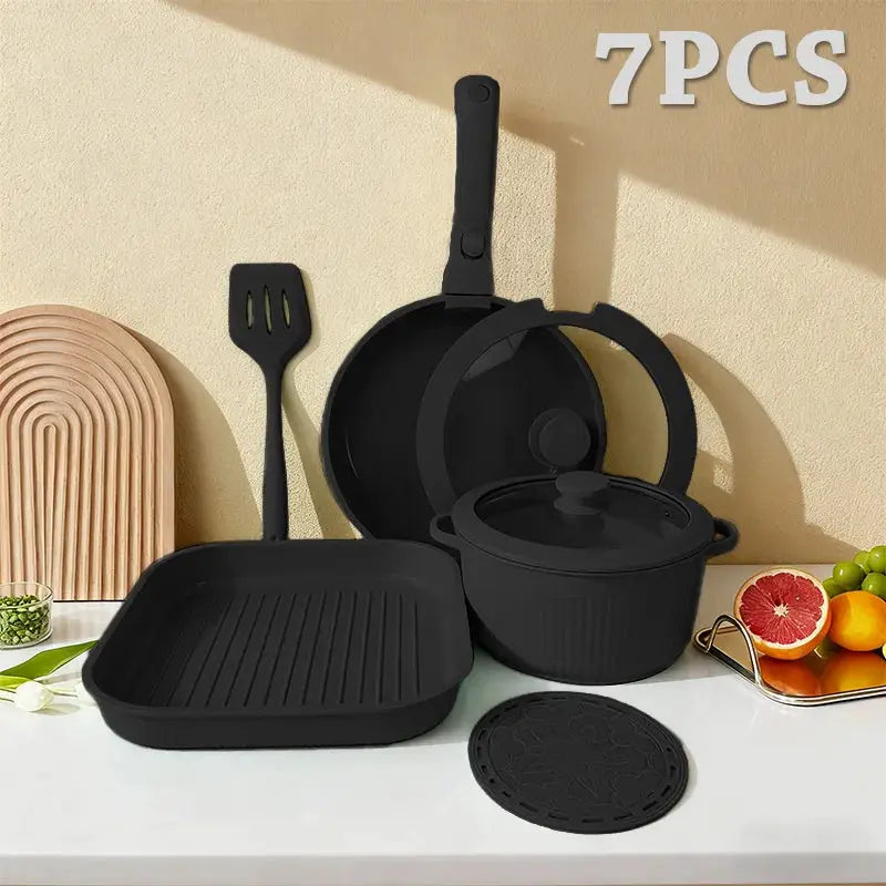 Pots and Pans Set, Nonstick Cookware Set Detachable Handle, Induction Kitchen Cookware Sets , RV Cookware Set, Oven Safe from PriceLows™