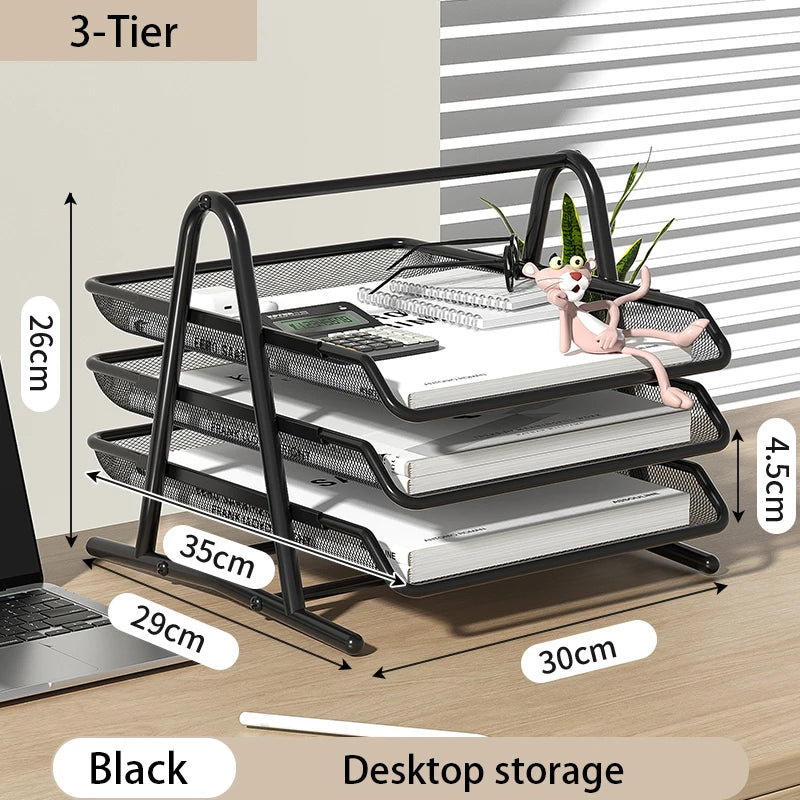 Mesh Letter Tray | Metal Construction | Sliding Trays | Black