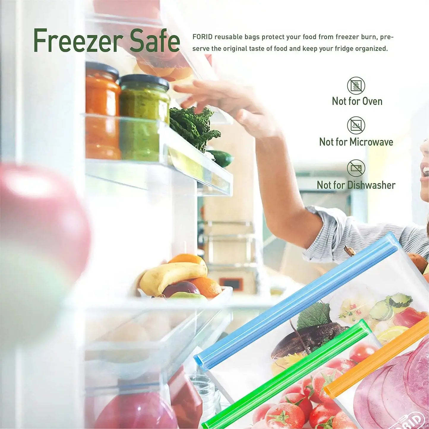 Reusable Food Storage Bags | Leakproof | Vacuum Sealed | 24 Pack