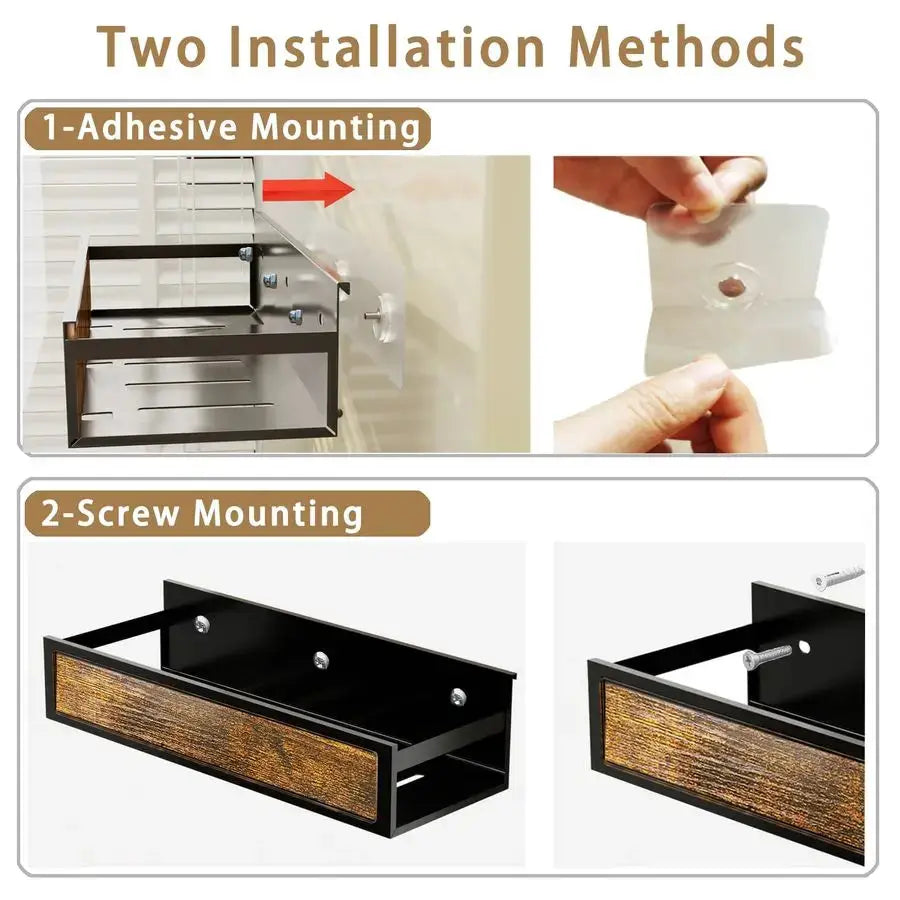 Rack Wall Mount 6 Pack, SpaceSaving Seasoning Organizer,Screw or Adhesive Hanging Spice Rack Organizer for Kitchen Cabinet and W from PriceLows™
