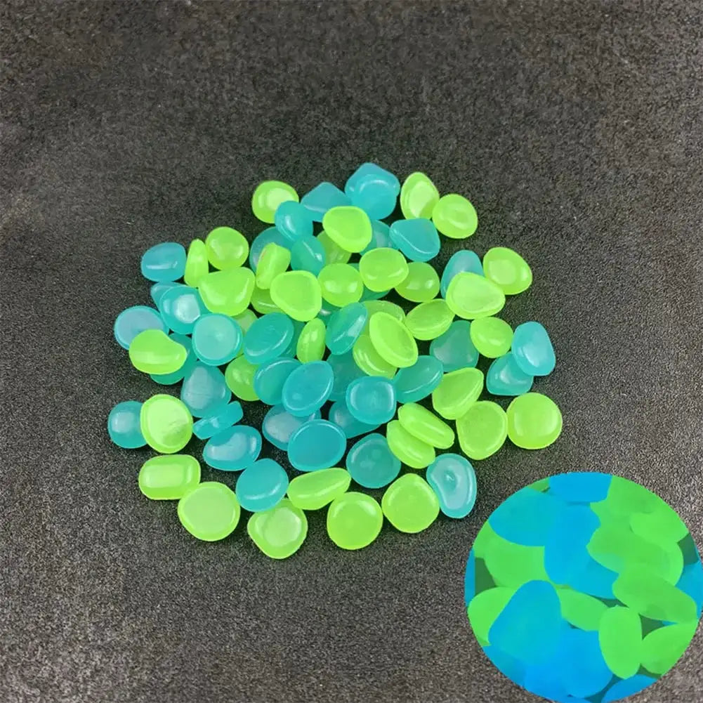 100Pcs Pebbles Glow In The Dark Pebbles Glowing Stones Fish Tank Aquarium Decor Rocks Pebbles for Garden Yard Patio DIY Stones from PriceLows™