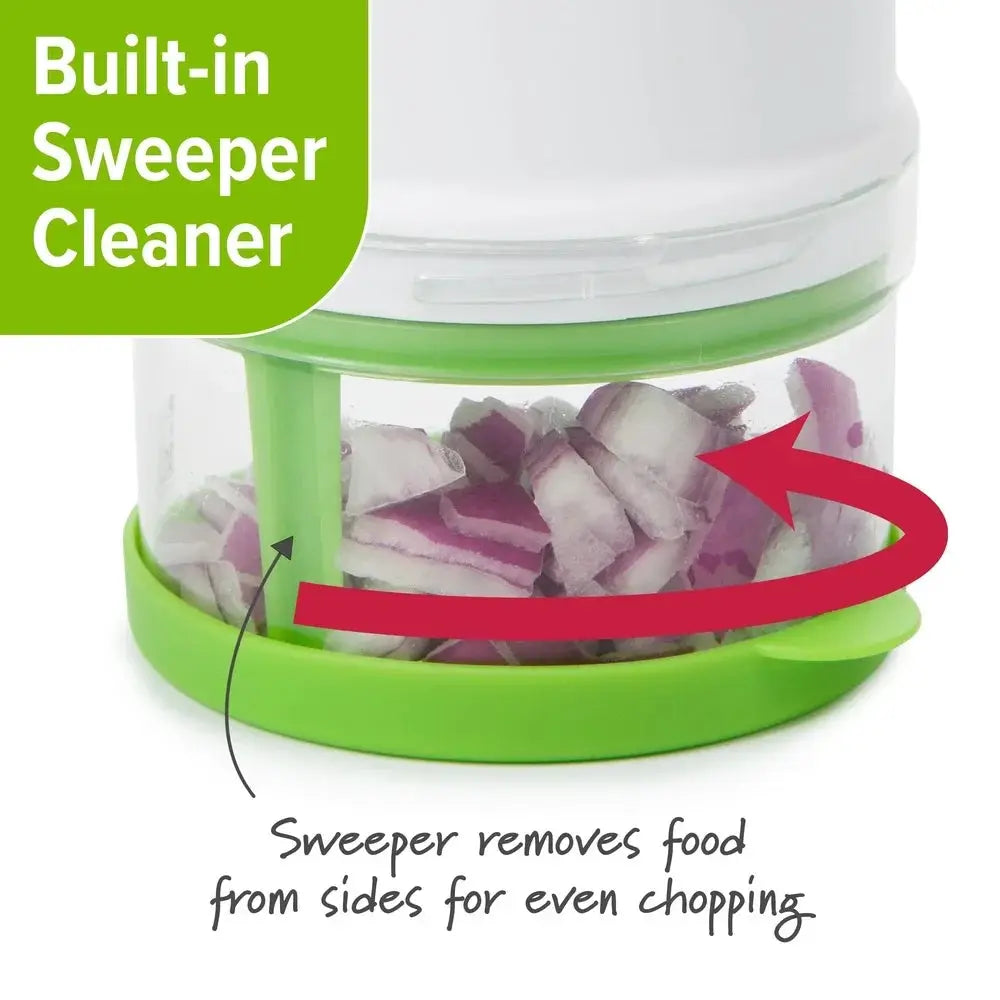 Fresh Food Chopper with Rotating Zig-Zag Blade One-Handed Chopping Dishwasher Safe Kitchen Gadget Onions Garlic Herbs Nuts from PriceLows™
