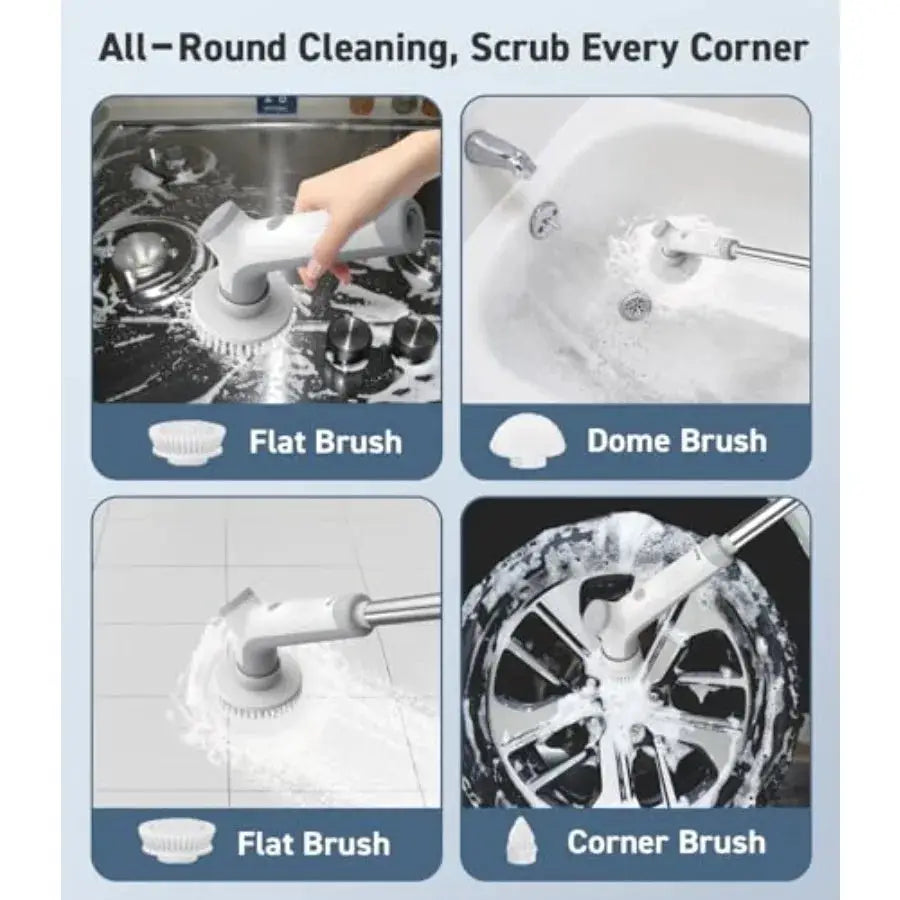 Electric Spin Scrubber | 3 Angles | 2 Speeds | 3 Brush Heads