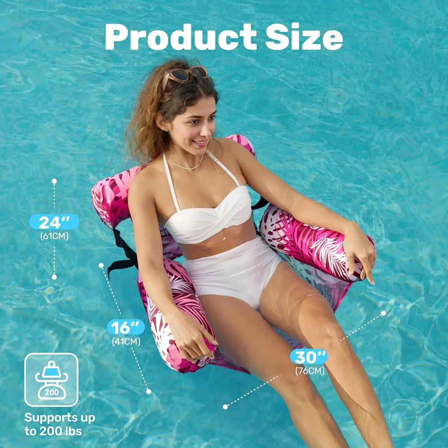Inflatable Pool Lounger | Adult Size | Portable Recliner | One Size