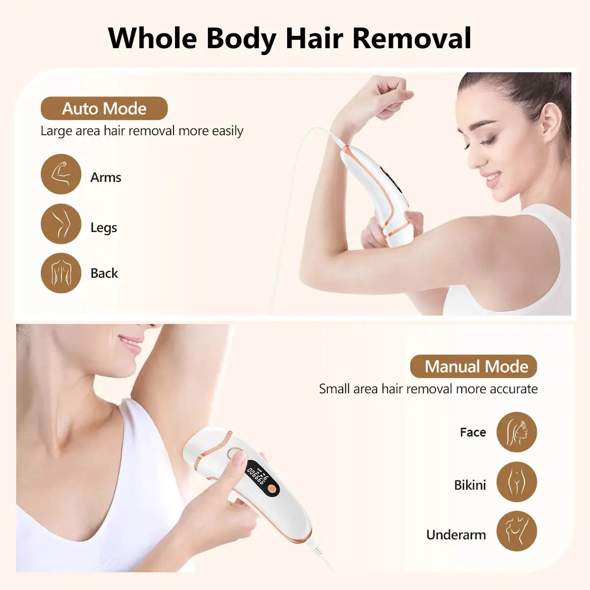 Ipl Epilator | 999000 Flashes | Permanent Hair Removal | Men And Women