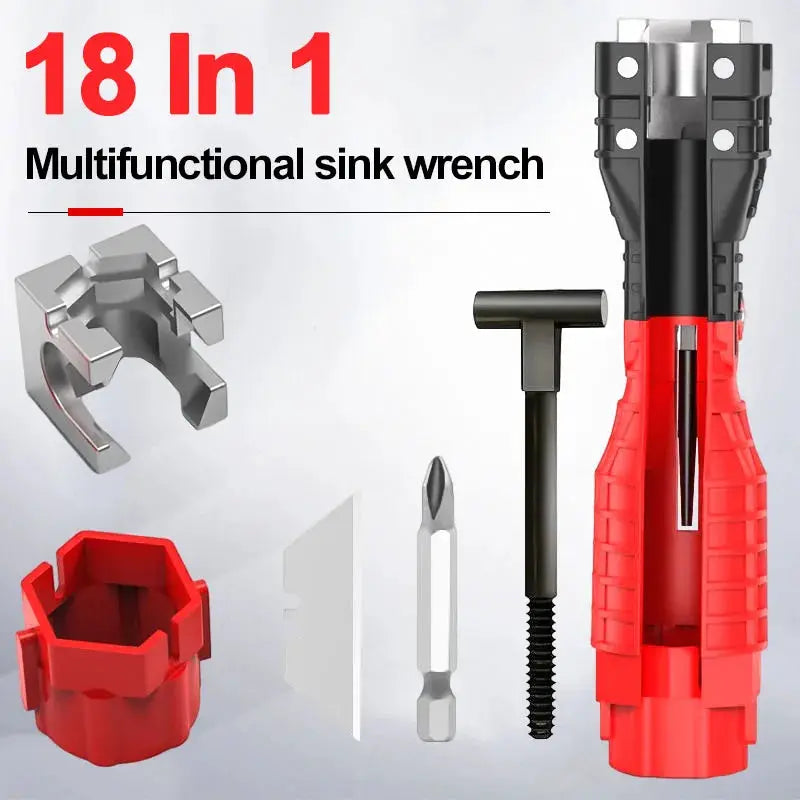 8/18 in 1 Universal Wrench Faucet Multi-head Double-head Sink Installer Sink Plumbing Socket Wrench Repair Tool Set Professional from PriceLows™