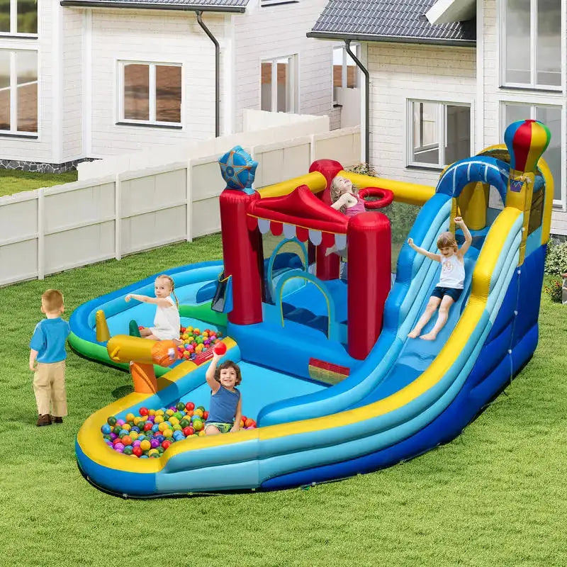 Inflatable Water Park Water Slide Wet Dry Combo Bounce House from PriceLows™