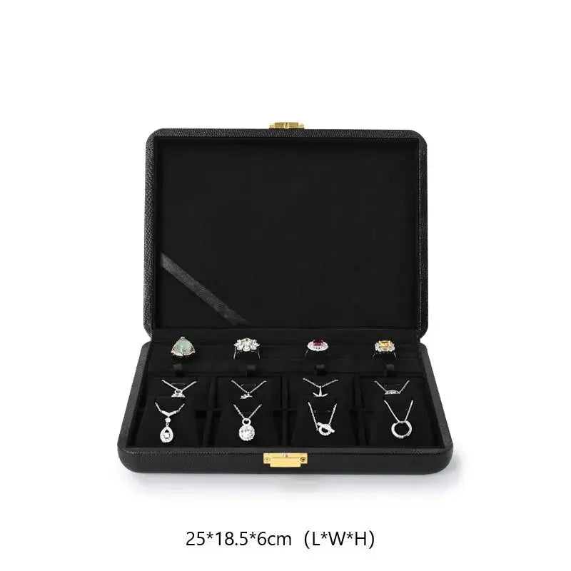 Oirlv Black Jewelry Organiser Boxes PU Leather Ring Earring Jewelry Set Box Jewel cases of precious metal Storage Box Gifts Box from PriceLows™